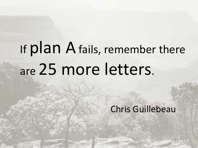 If plan A fails, remember there are 25 more letters