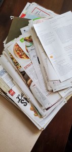 an open folder showing clipped recipes